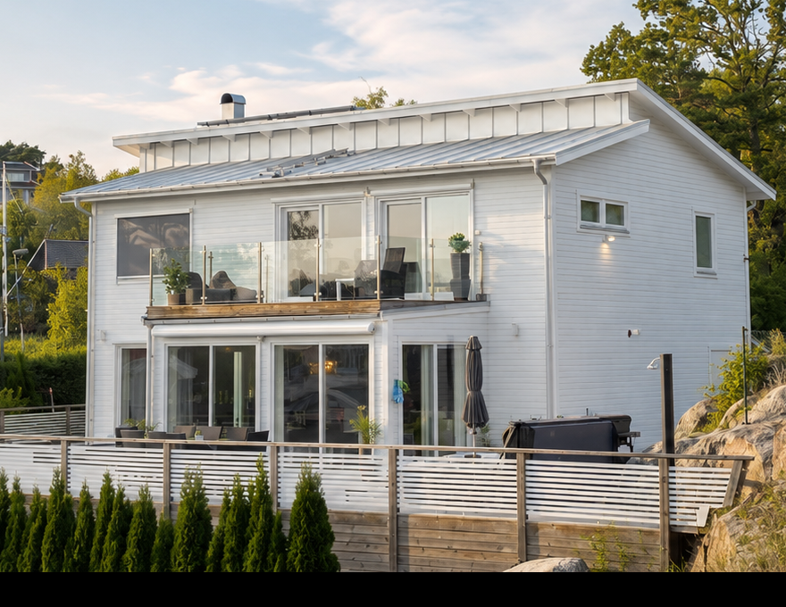 Detaljbild av modern villa